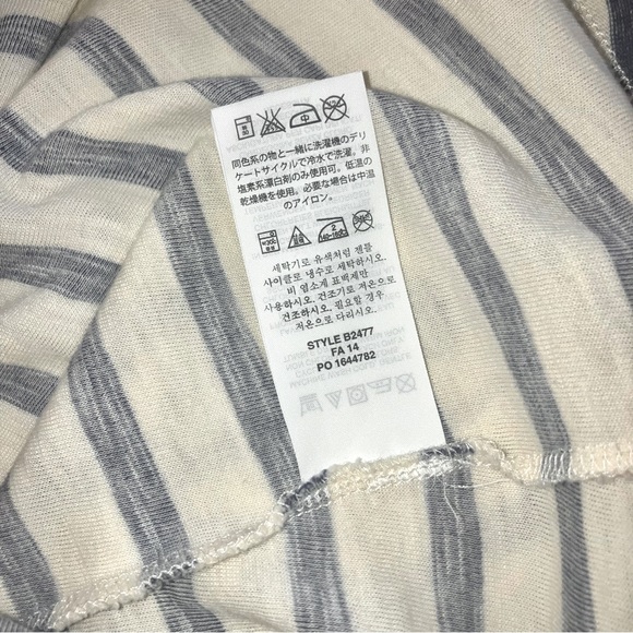 J Crew Long Sleeve Scoop Neck Striped Pullover Cotton Top XS 0-2 Blue/Cream - Picture 13 of 15